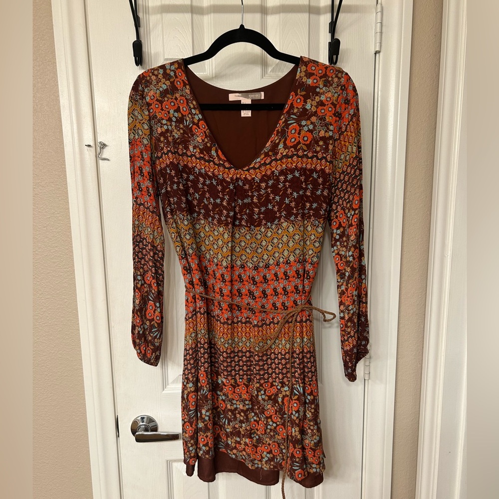 Boho Long Sleeve Mini Dress